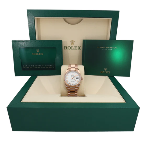 Rolex Day-Date 36 Rose Gold White Dial 128235 (2022)