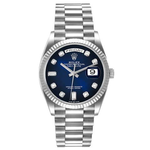 Rolex Day-Date 36 White Gold President Blue 128239 '22