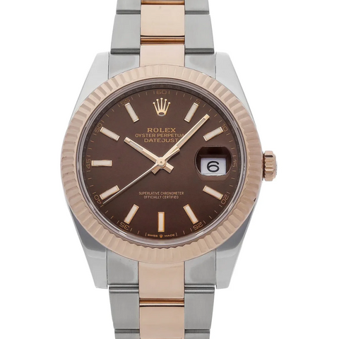 Rolex Datejust 41mm Chocolate Dial Two-Tone Oyster Bracelet 126331 ｜ Full Set