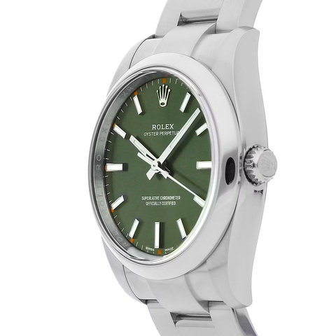 Rolex Oyster Perpetual 34mm Olive Green Stainless Steel 114200 ｜ Full Set