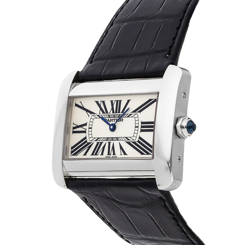 Cartier Tank Divan Stainless Steel Leather Strap W6300755 ｜ 2007