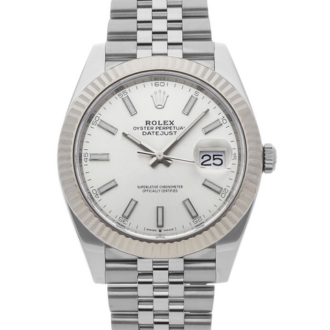 Rolex Datejust 41mm Silver Dial White Gold Fluted Bezel Jubilee 126334 ｜ Full Set