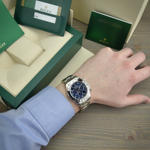 Rolex Daytona Cosmograph Blue 18K White Gold Oyster Watch｜Full Set