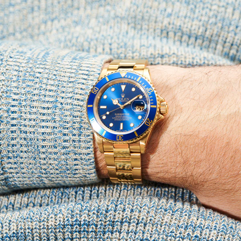 Rolex Submariner Date 18K Yellow Gold Blue Dial 40mm Automatic ｜ 1994