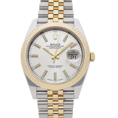Rolex Datejust 41 Silver Dial Yellow Gold & Steel Jubilee Fluted 126333 ｜ Full Set