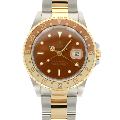 Rolex GMT-Master II 'Eye Of Tiger' Root Beer Brown Two-Tone 18K Gold 16713 ｜ 1991