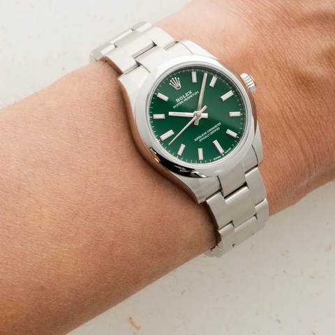 Rolex Oyster Perpetual 31mm Stainless Steel Green Dial on Oyster Bracelet 277200 ｜ Full Set