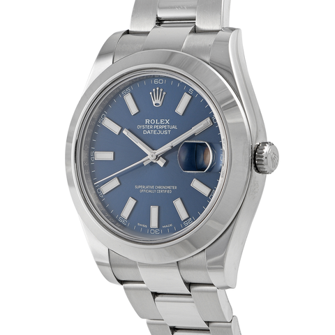 Rolex Datejust II 41mm Stainless Steel Blue Dial Smooth Bezel ｜ Full Set
