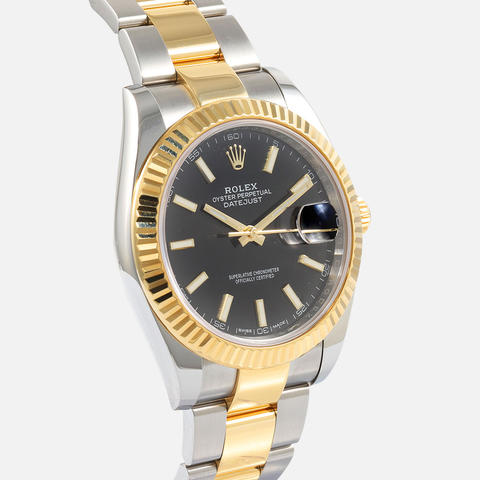 Rolex Datejust 41mm Black Index Dial 126333 Two Tone Gold & Steel ｜ Full Set