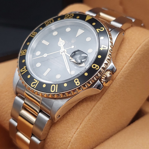 Rolex GMT-Master II 16713 Black Dial Two-Tone Yellow Gold and Steel ｜ 1991
