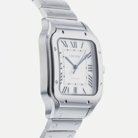 Cartier Santos De Cartier Stainless Steel Silver Dial Large Watch WSSA0018 ｜ Full Set