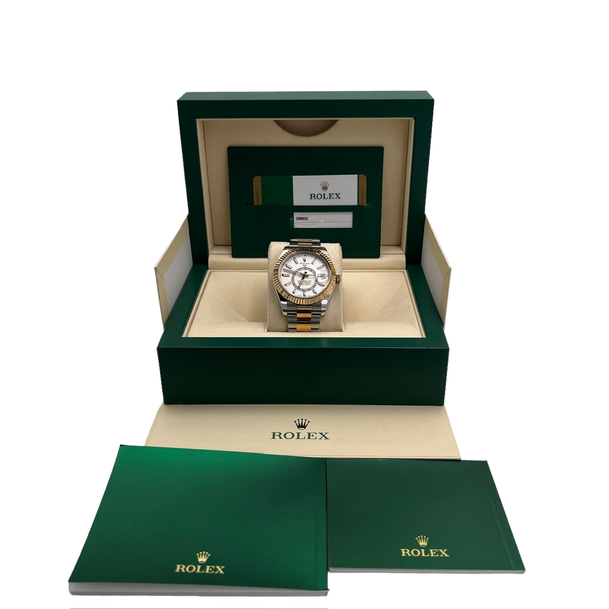 Rolex Sky-Dweller Yellow Gold and Stainless Steel White Dial 326933 ｜ Full Set