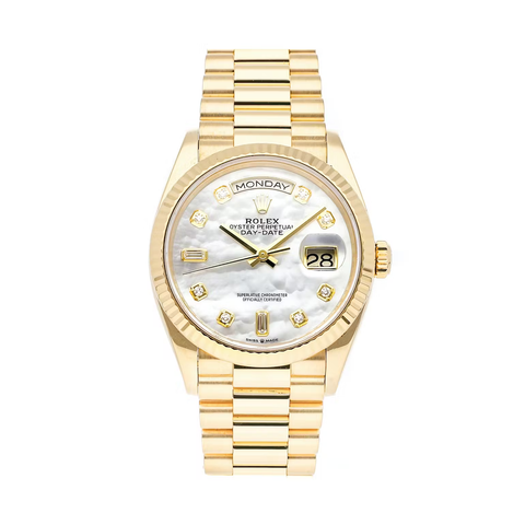 Rolex Day-Date 36 Yellow Gold White Dial 128238